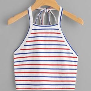 Crop Self Tie Halter Top